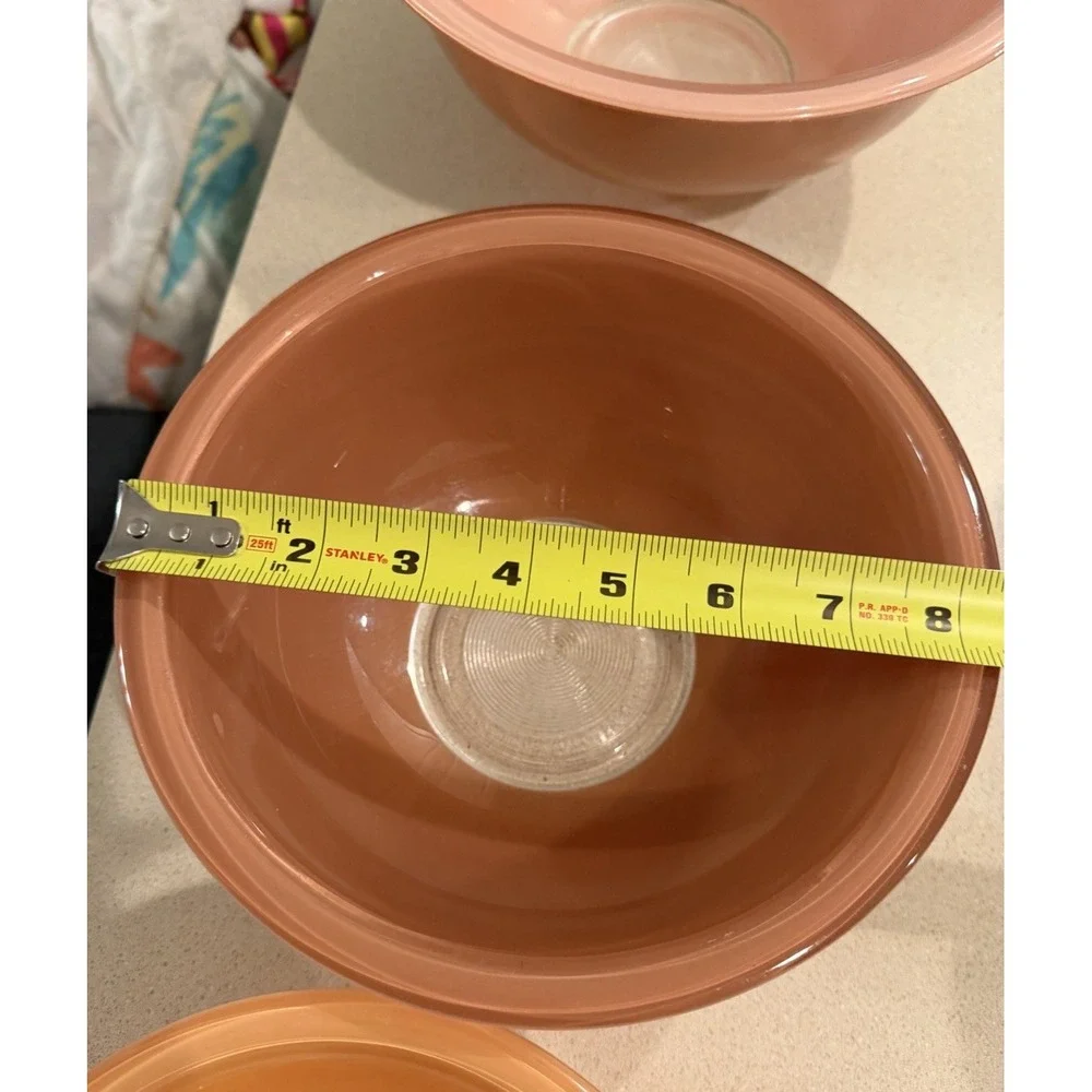 Vintage Pyrex Autumn Nesting Bowls Set of Three Made in the USA Rainbow Mixing